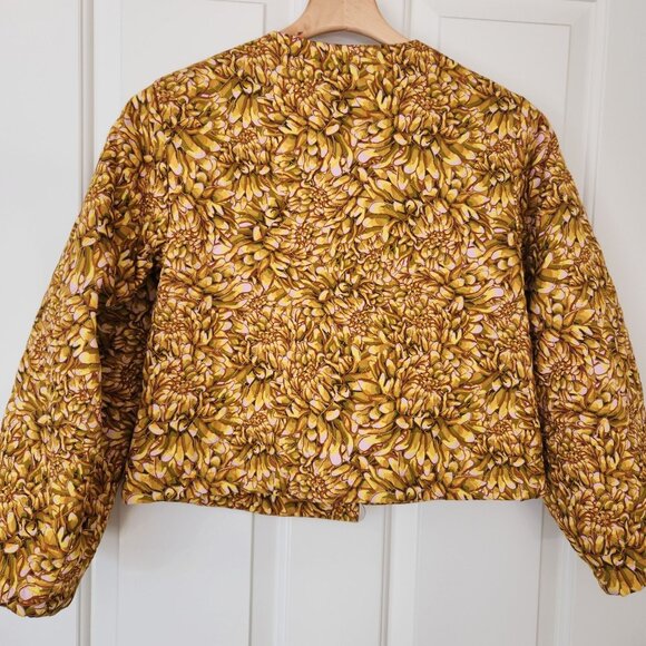 Kika Vargas Floral Quilted Jacket Flowers Mums Cottagecore Boho Cute Grandma XXS - Picture 2 of 10